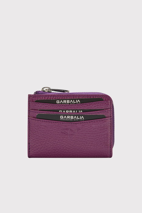 Zoozie Bags Tarjetero de Piel Auténtica Damson Red